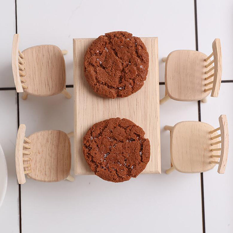 Miniature Wooden Dining Table & Chairs