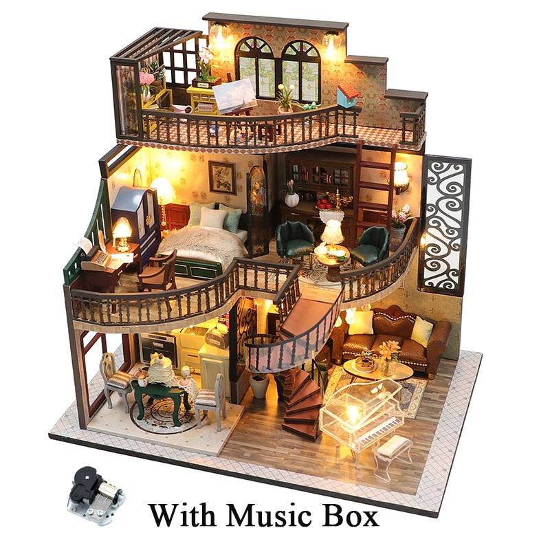 Modern Loft European DIY DollHouse KitBook Nook Kit Australia