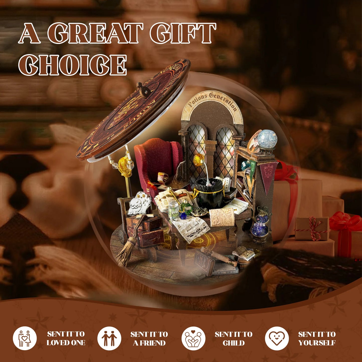 Potions Generation DIY Wooden Miniature Magic Bunker with LED Lights Book Nook Kit Australia