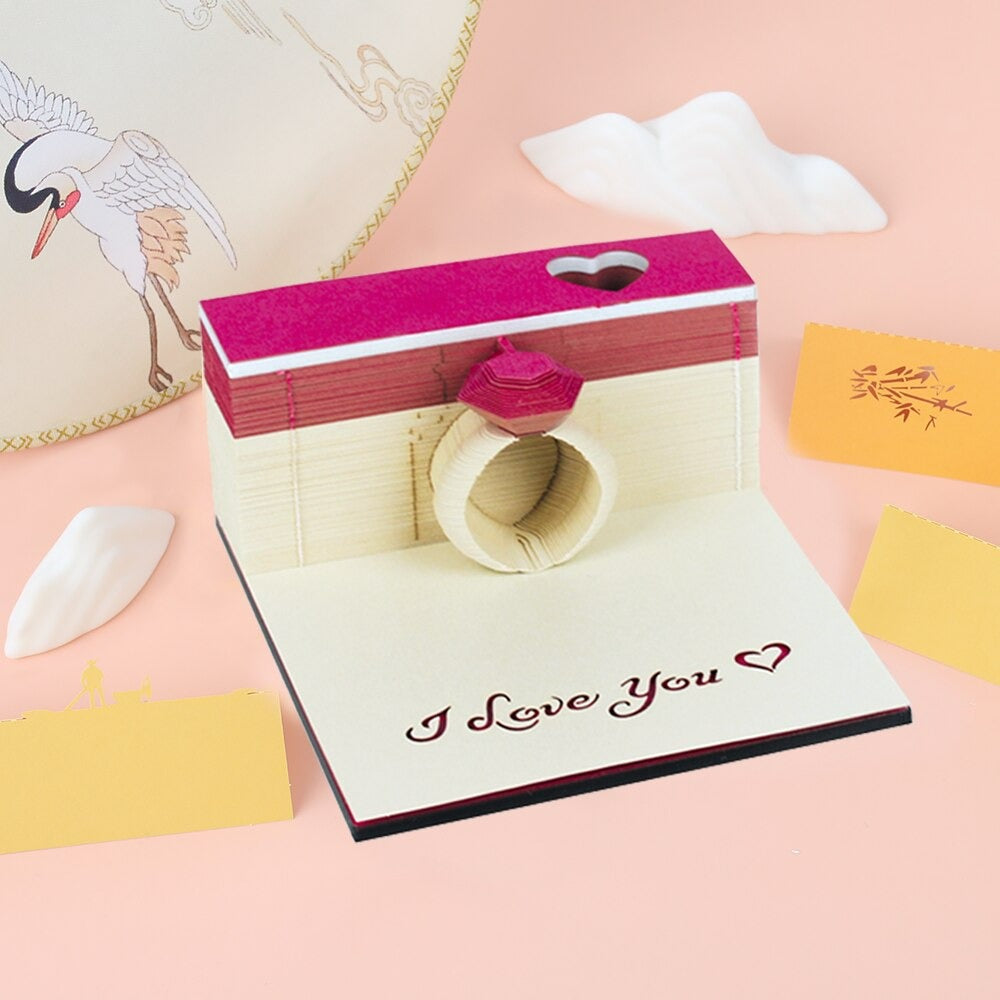 Ring Shape Omoshiroi Block 3D Memo PadBook Nook Kit Australia