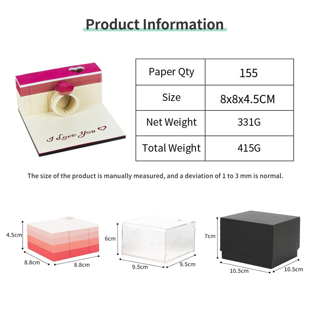 Ring Shape Omoshiroi Block 3D Memo PadBook Nook Kit Australia