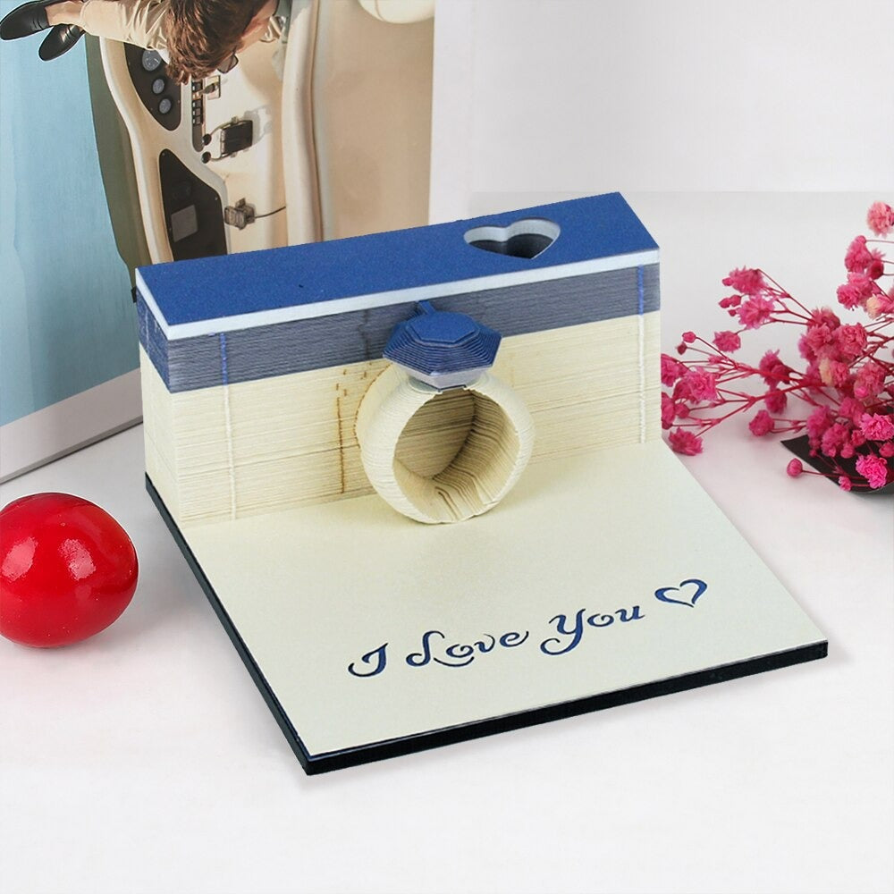 Ring Shape Omoshiroi Block 3D Memo PadBook Nook Kit Australia