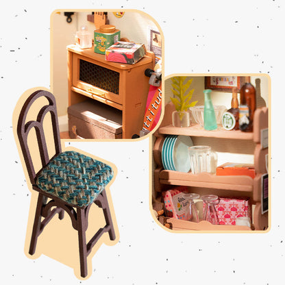 Robotime Rolife Cozy Kitchen DIY Dollhouse KitBook Nook Kit Australia