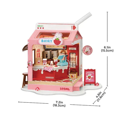 Robotime Rolife Food Box Shop DIY Dollhouse KitBook Nook Kit Australia