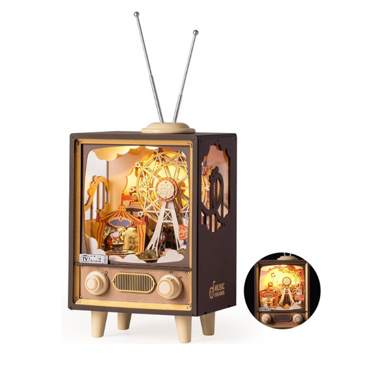 Robotime Rolife Sunset Carnival DIY Music Box KitBook Nook Kit Australia