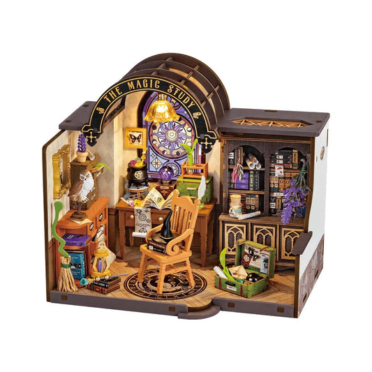 Robotime Rolife The Magic Study DIY Dollhouse KitBook Nook Kit Australia