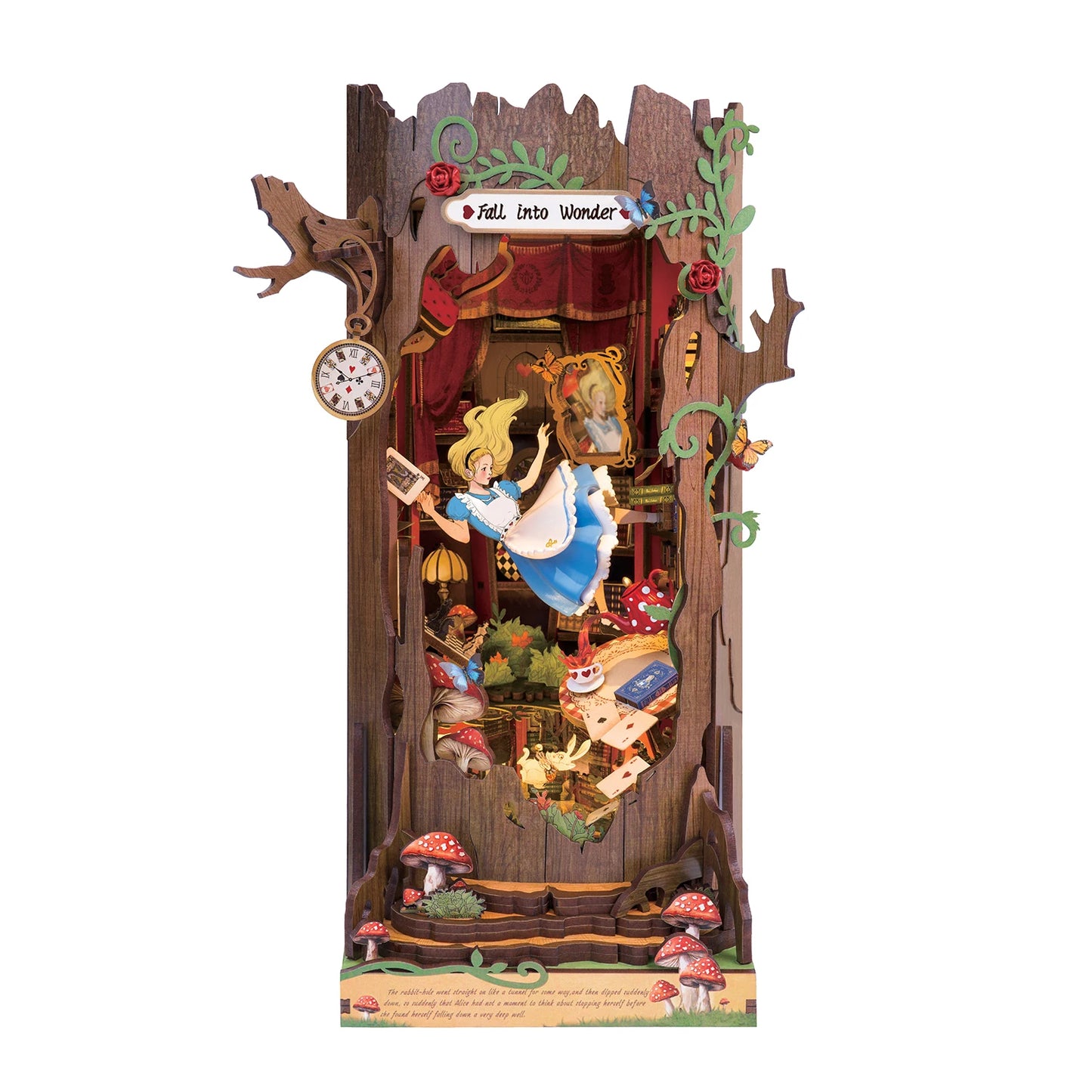 Rolife Alice in Fall into Wonder: Alice in Wonderland Inspired Book Nook Kit - Book Nook Kit Australia