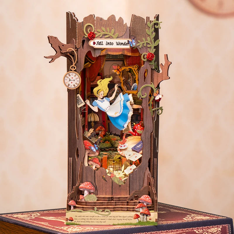 Rolife Alice in Fall into Wonder: Alice in Wonderland Inspired Book Nook Kit - Book Nook Kit Australia