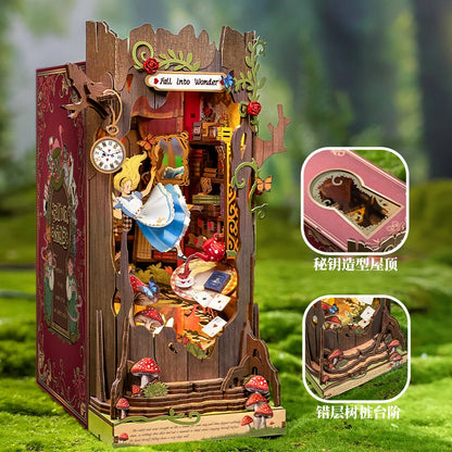 Rolife Alice in Fall into Wonder: Alice in Wonderland Inspired Book Nook Kit - Book Nook Kit Australia