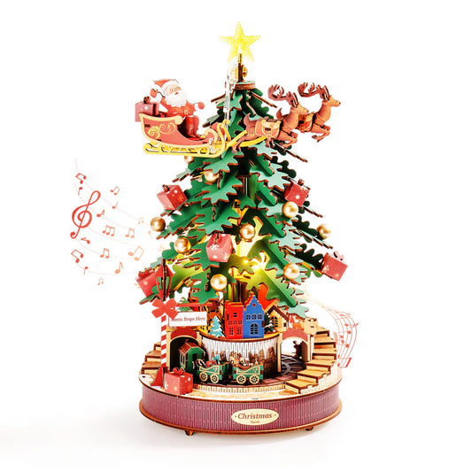 Rolife Christmas Melody Tree Music Dreamer DIY Music BoxBook Nook Kit Australia