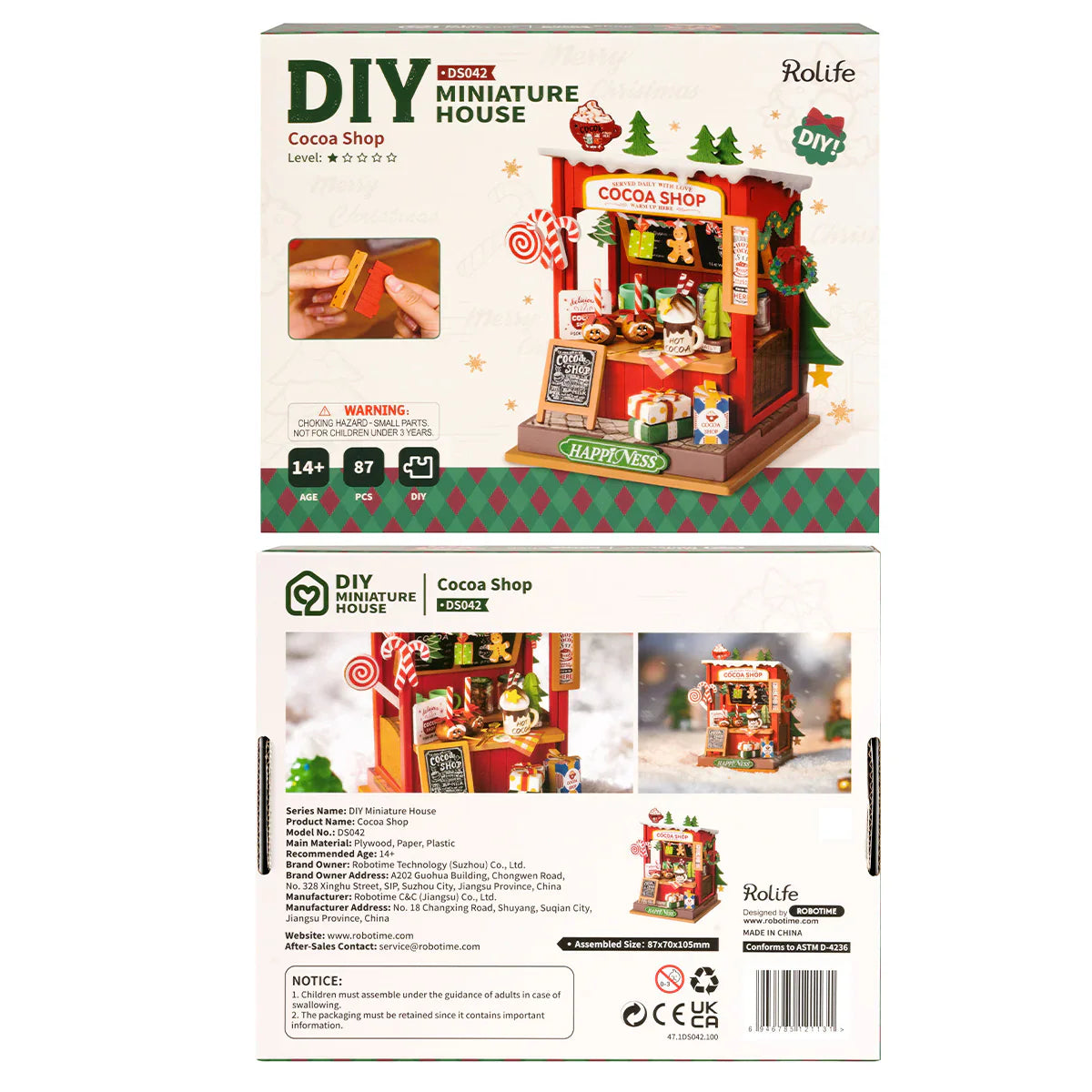 Rolife Cocoa Shop DIY Miniature Dollhouse KitBook Nook Kit Australia