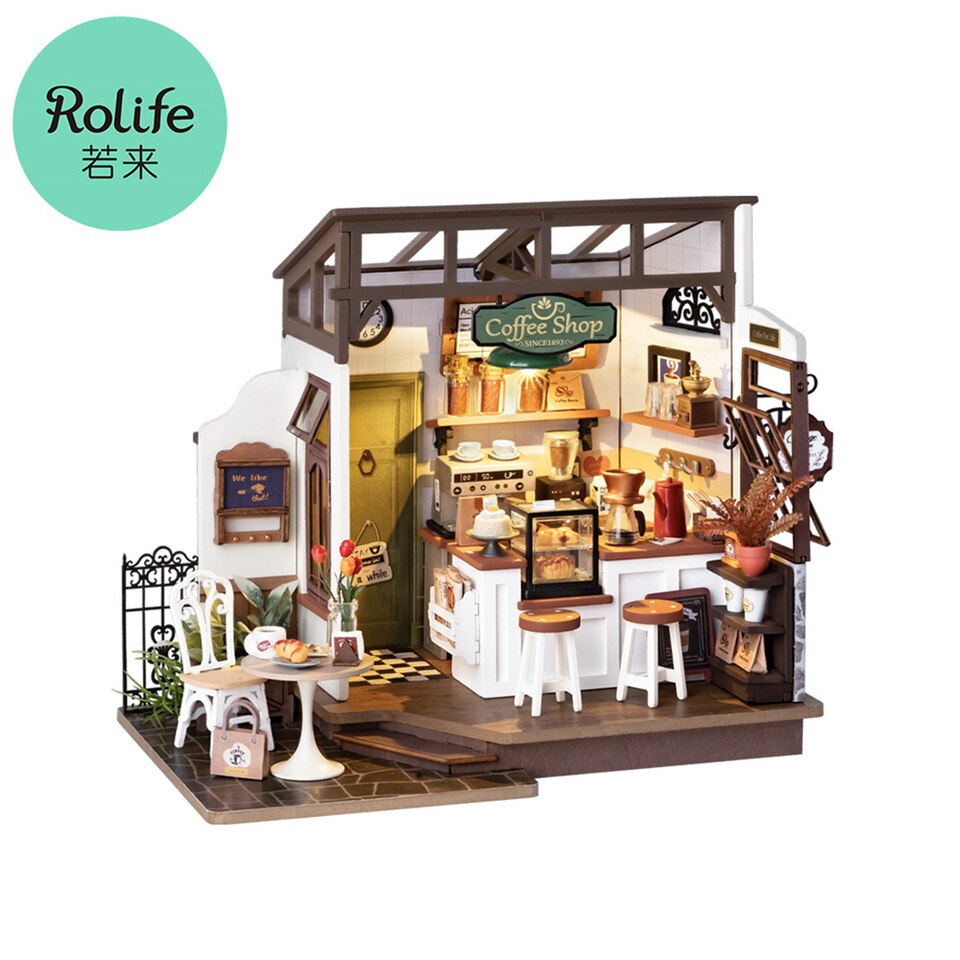 Rolife NO.17 Cafe DIY Dollhouse KitBook Nook Kit Australia