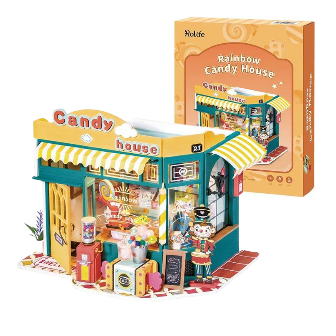 Rolife Rainbow Candy House DIY Dollhouse KitBook Nook Kit Australia