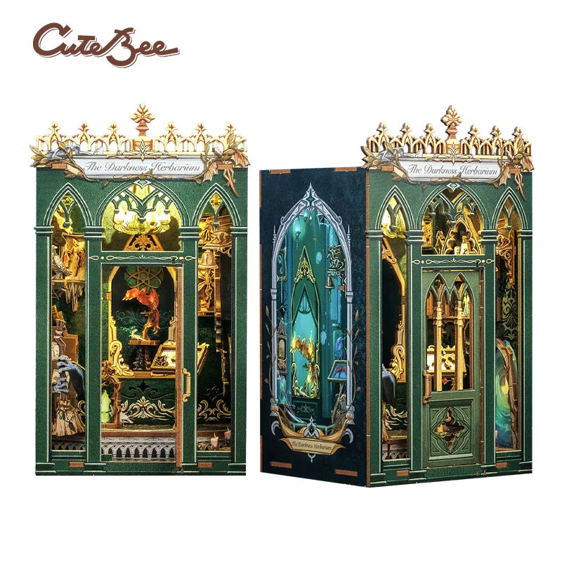 CUTEBEE Book Nook DIY Kit with LED Light 3D Miniature Dollhouse Bookshelf Insert for Home Office Decoration Unique Gift Idea Book Nook Kit Australia