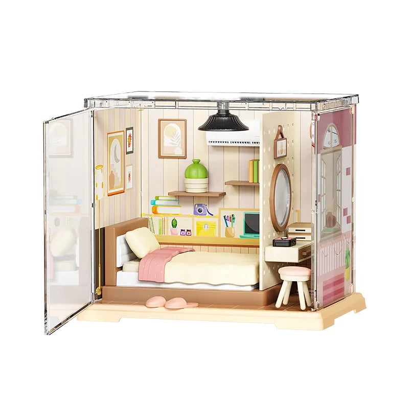 Miniature Store Bedroom Kitchen DIY Doll House CORNER COFFEE SHOP Miniature Model For Birthday Family Gift Book Nook Kit Australia