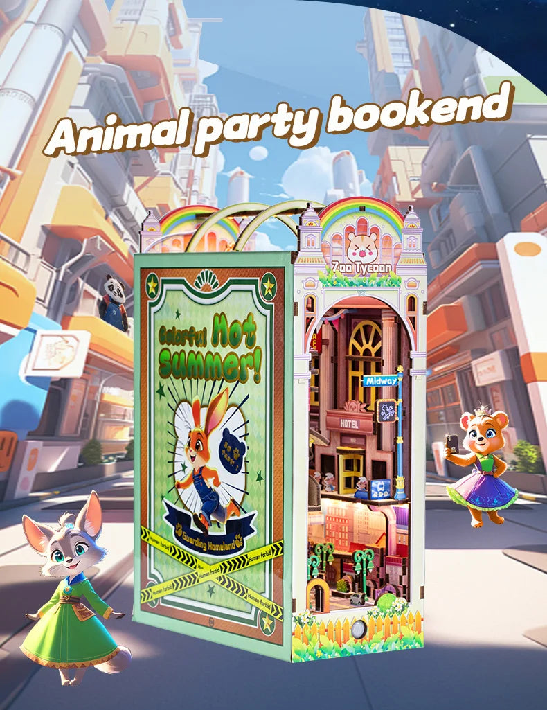 DIY Handmade Bookshelves Wooden Puzzle Model, Animal Panda/Castle/Princess Series Style 3D Puzzle Bookshelves Decorate Christmas Book Nook Kit Australia