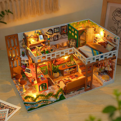 Bohemian Loft DIY Miniature House Kit - Book Nook Kit Australia