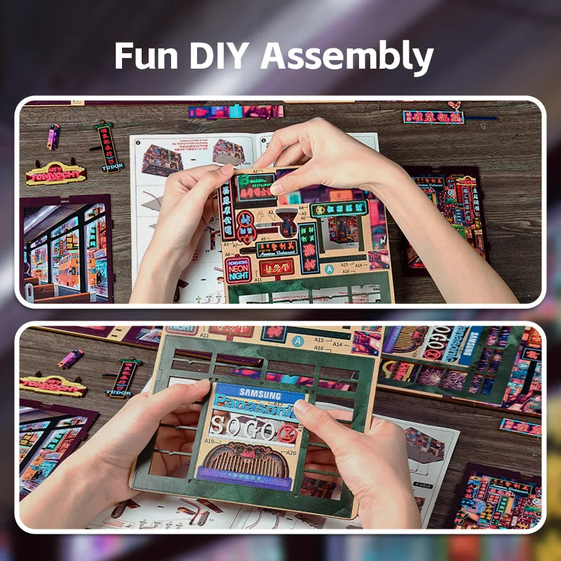 CUTEBEE Miniature House Kit Wooden Bookend DIY Dollhouse Book Shelf Insert Living Room Decor Perfect Christmas Party Gift Book Nook Kit Australia