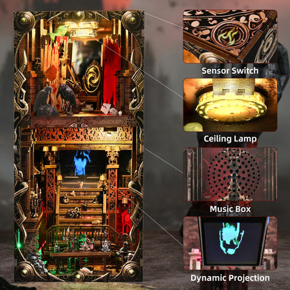 Book Nook Kit Haunted Hotel Halloween 3D DIY Wooden Puzzle Handmade Bookshelf Dollhouse Model Bookend Building Home Decoration Book Nook Kit Australia