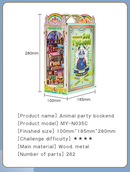 DIY Handmade Bookshelves Wooden Puzzle Model, Animal Panda/Castle/Princess Series Style 3D Puzzle Bookshelves Decorate Christmas Book Nook Kit Australia