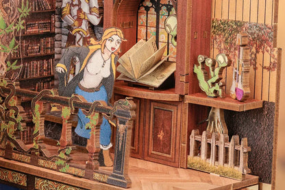 CUTEBEE DIY Book Nook Kit, Fantastic Animals Wooden Dollhouse with Touch Light & Display Case, Laser-Cut Collection Decor Book Nook Kit Australia