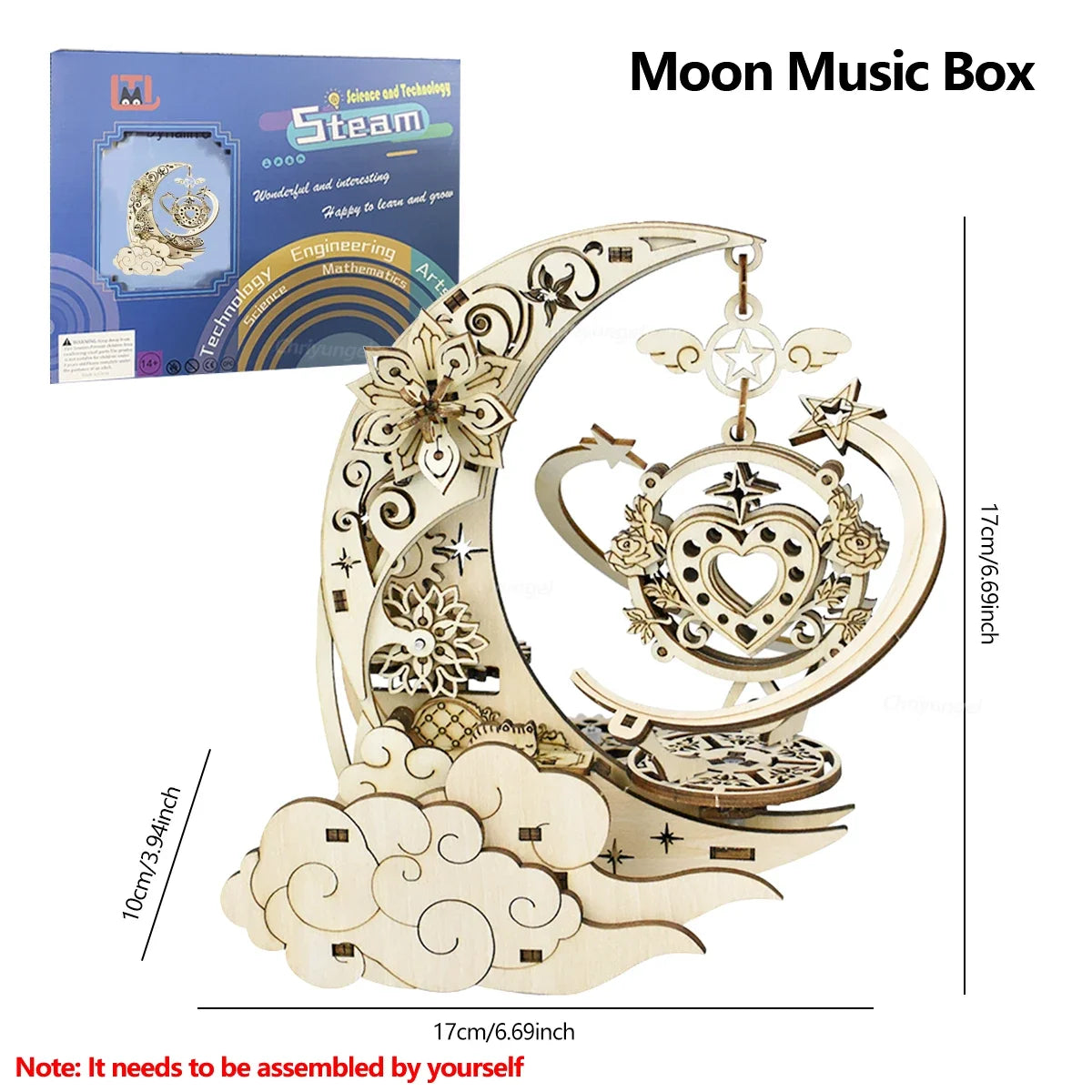 Moon & Star Music Box Wooden Puzzle - Image 7