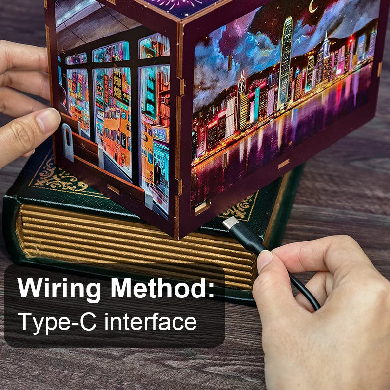 CUTEBEE Miniature House Kit Wooden Bookend DIY Dollhouse Book Shelf Insert Living Room Decor Perfect Christmas Party Gift Book Nook Kit Australia