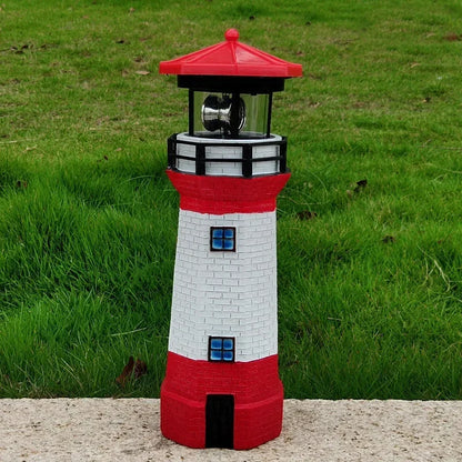 Solar Rotating Lighthouse Resin Garden Sculpture