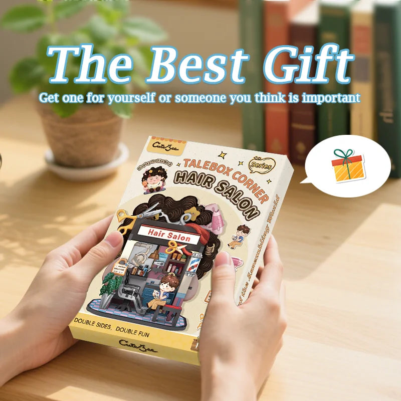 CUTEBEE Mini Store Series DIY Miniature House 3D Wooden Puzzle Toys Handmade Dollhouse Kit for TaleBox Corner Hair Solan Book Nook Kit Australia