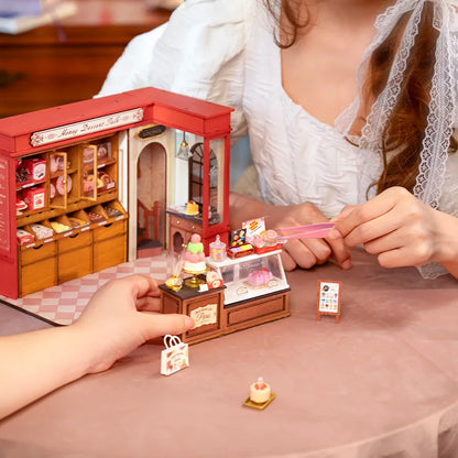 Robotime Rolife Honey Dessert Talk Miniature Dollhouse Wooden House Toy Set for Girls Beautiful Home Decor 3D Puzzle Kit - Im