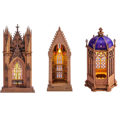 ROBOTIME Rolife TG Series Gothic Architecture Building Kit 3 Cathedral Models Stress Relief Craft Perfect Birthday Gift for M