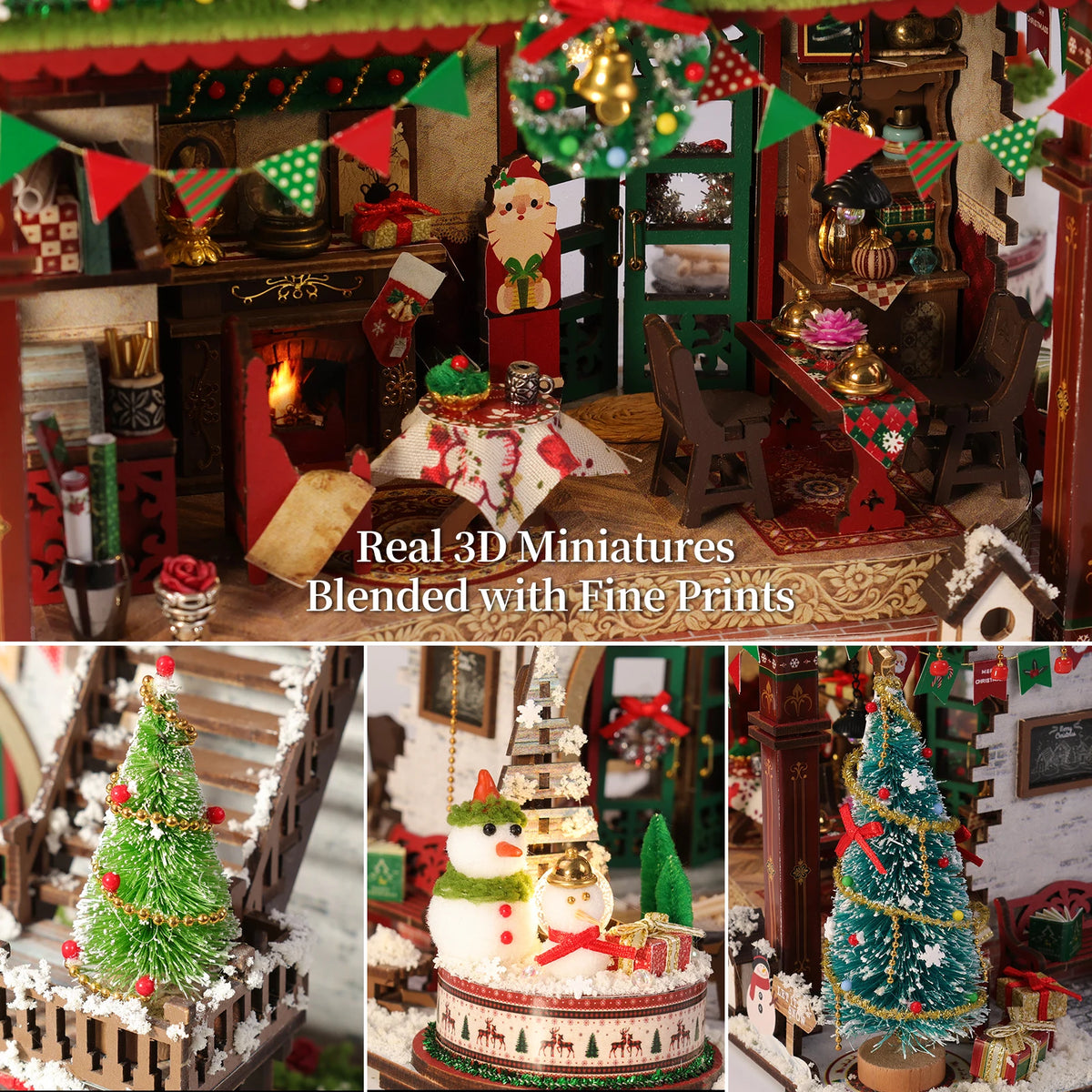 Snowy Christmas Lodge DIY miniature house kit - view 4