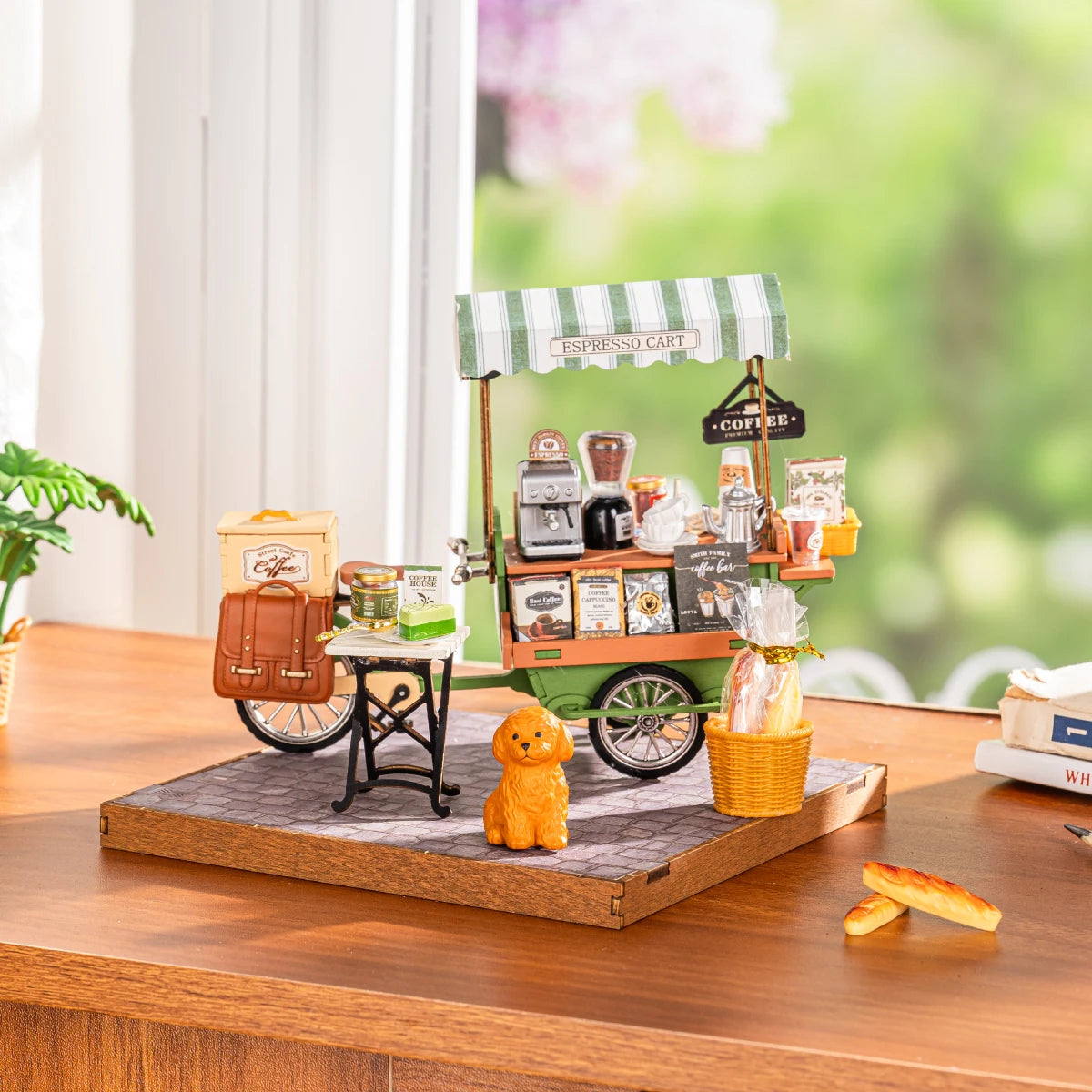 ROBOTIME Rolife Vienna Bookstore DIY Kit Foldable 2 Story European Miniature Model for Diorama Shelf Display for Adults Teens