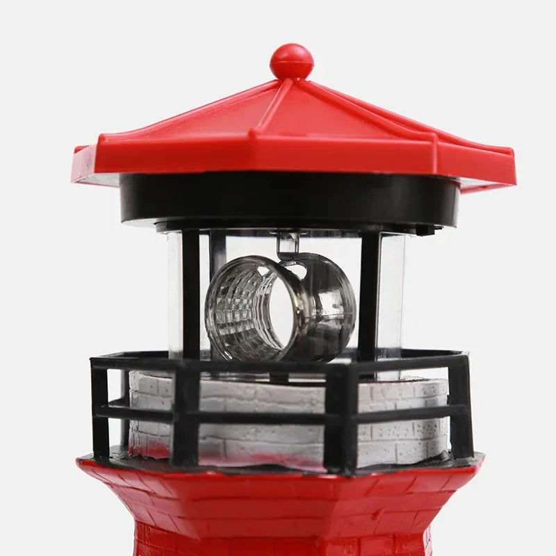 Solar Rotating Lighthouse Resin Garden Sculpture