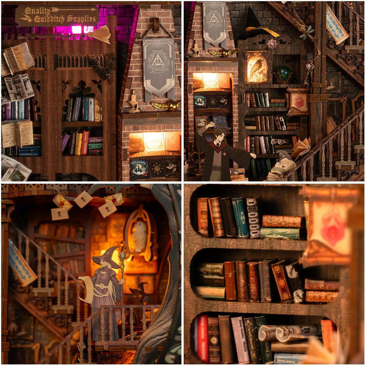Small Magic Library Magic Library Figurines Miniatures Villa DIY Miniature | AU – Book Nook ...