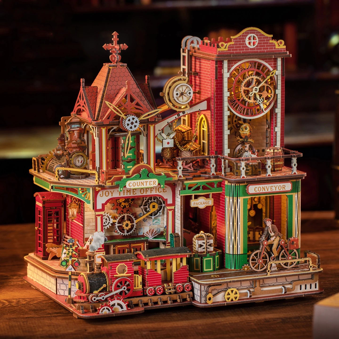 Joey's Time Post Office DIY miniature dollhouse kit with furniture - view 2