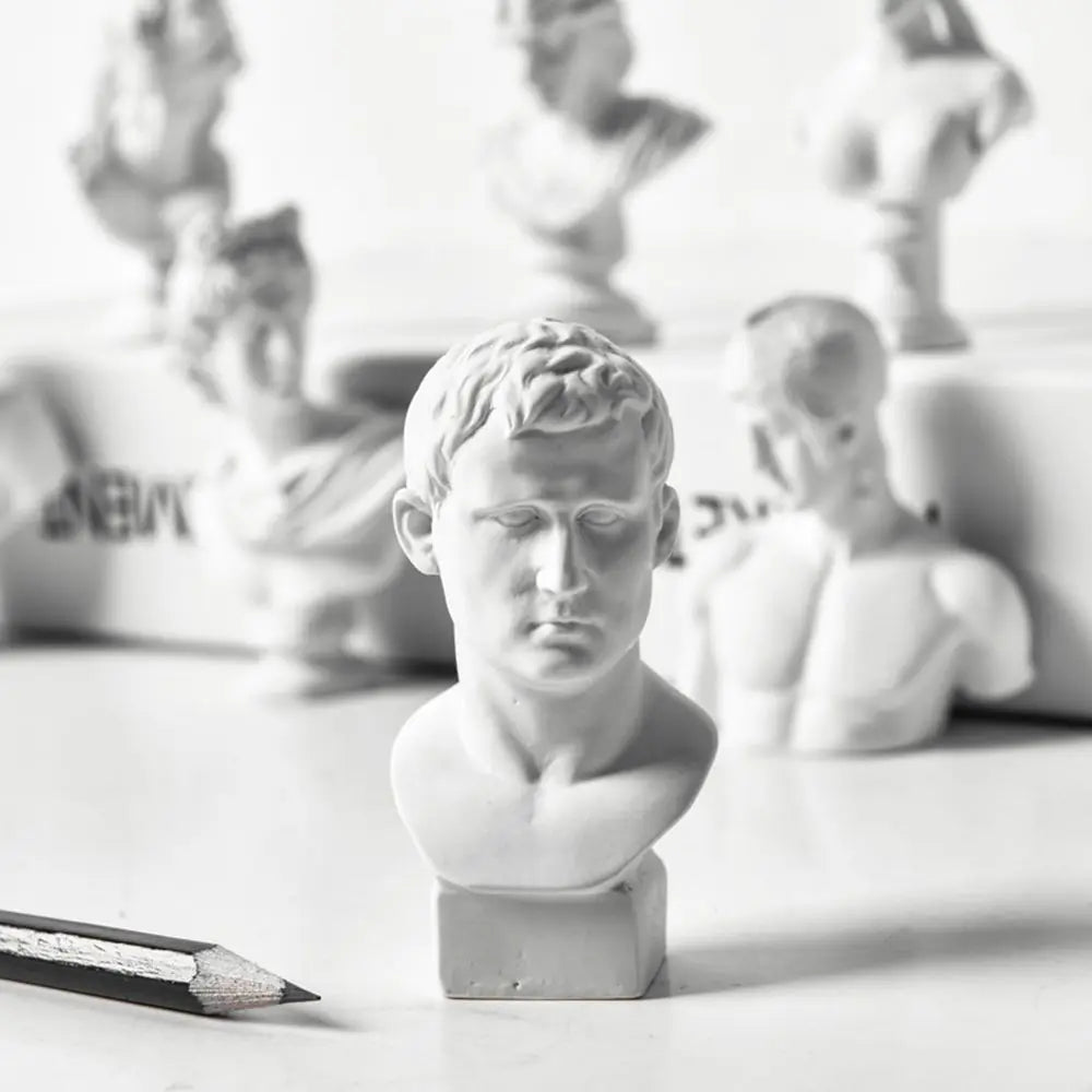 Greek Mythology Miniature Bust Statues – Plaster Shelf Ornaments