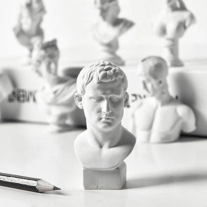 Greek Mythology Miniature Bust Statues – Plaster Shelf Ornaments