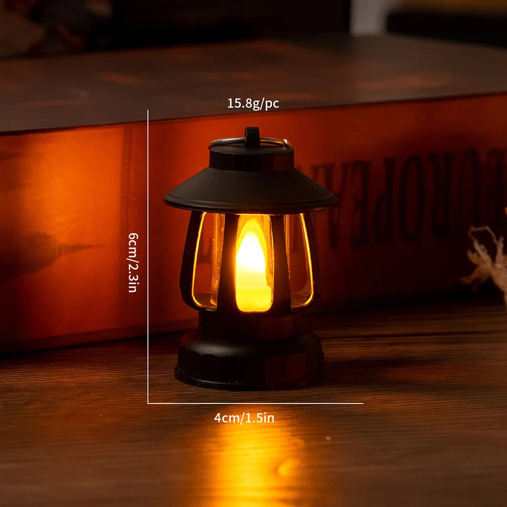 Mini Led Retro Glowing Pony Lantern Simulation Cande Light Night Light Dollhouse Miniature Kerosen Lamp Home Decor Toy Book Nook Kit Australia