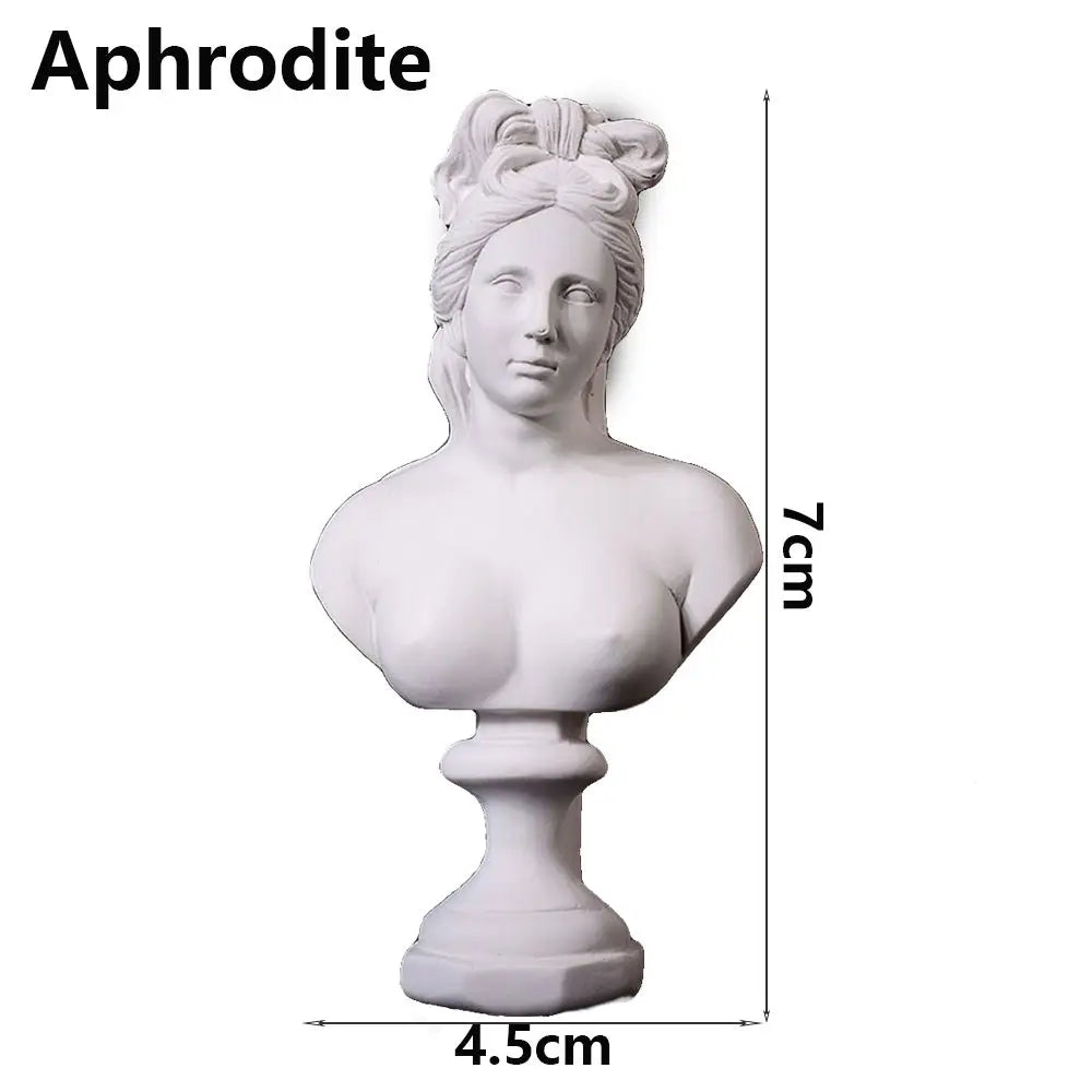 Greek Mythology Miniature Bust Statues – Plaster Shelf Ornaments