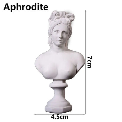Greek Mythology Miniature Bust Statues – Plaster Shelf Ornaments