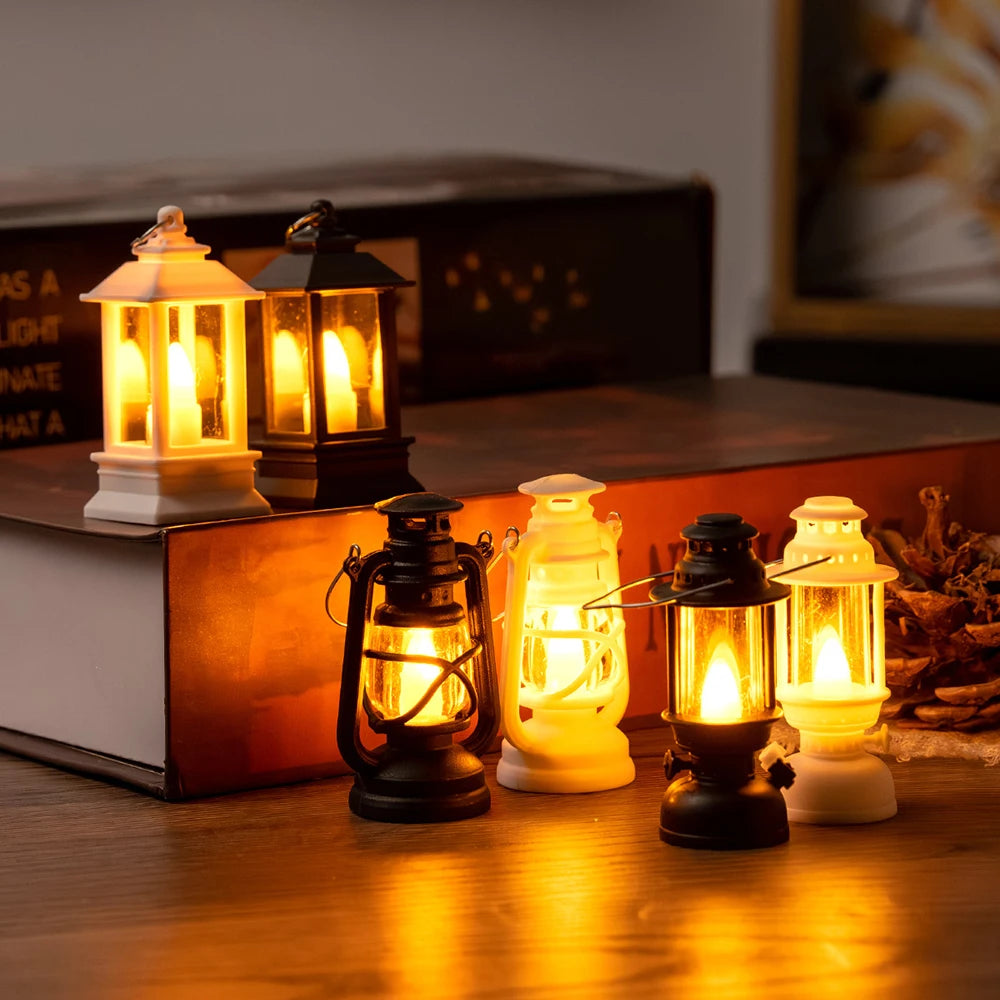 Mini Led Retro Glowing Pony Lantern Simulation Cande Light Night Light Dollhouse Miniature Kerosen Lamp Home Decor Toy Book Nook Kit Australia