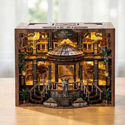 No.99 Archive Library DIY book nook kit with LED lighting - view 4
