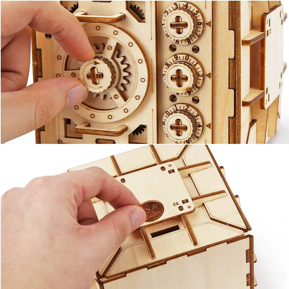 Locker Puzzle Box 3D Wooden Puzzle - Side View