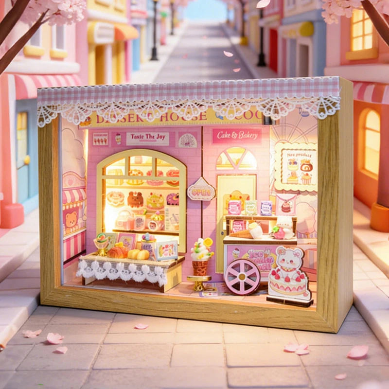 Dessert Store DIY Miniature House Kit - Side View