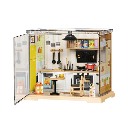 Miniature Store Bedroom Kitchen DIY Doll House CORNER COFFEE SHOP Miniature Model For Birthday Family Gift Book Nook Kit Australia