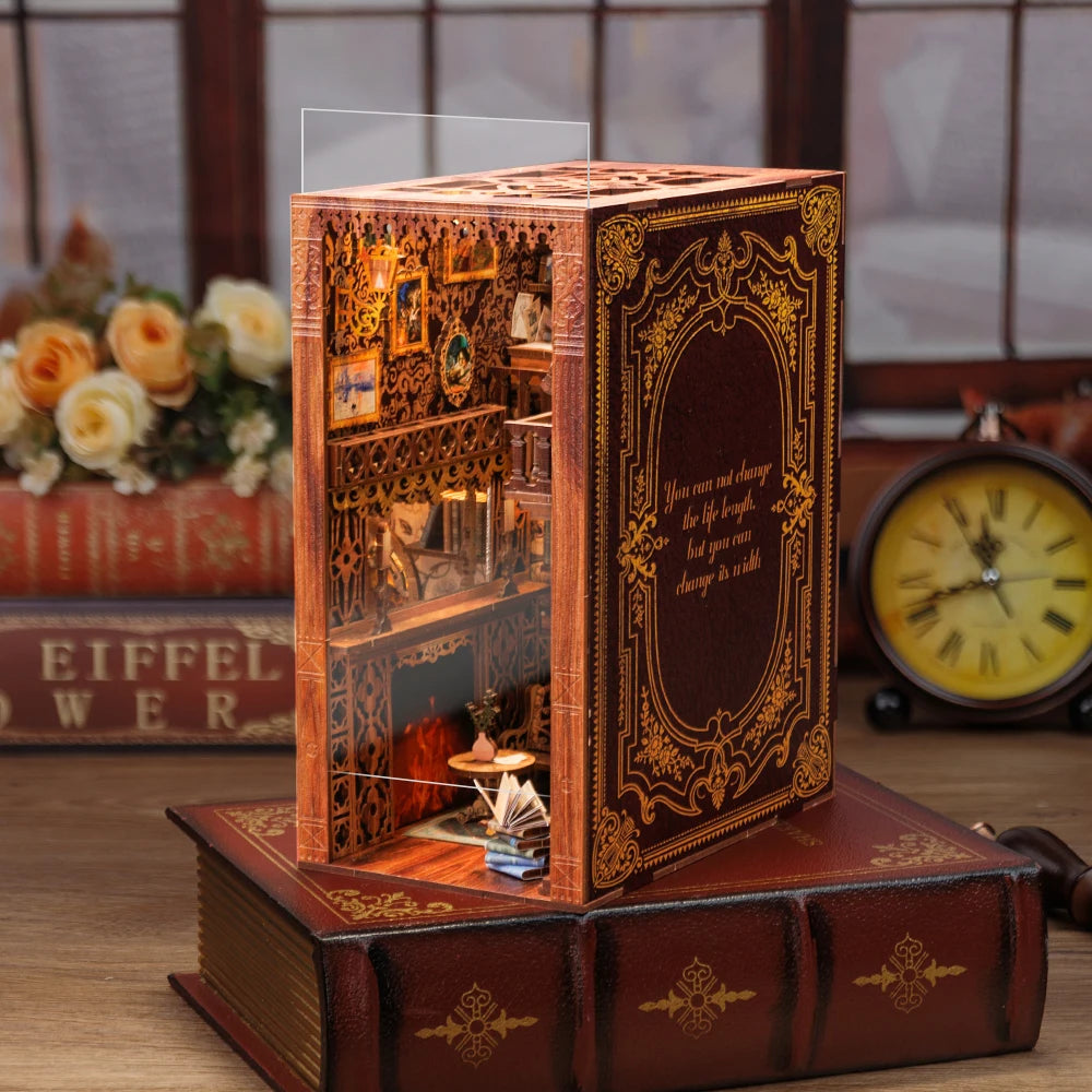 CUTEBEE DIY Book Nook Kit Eternal Bookstore Wooden Dollhouse with Touch Light & Display Case, Laser-Cut Collection Decoration Book Nook Kit Australia