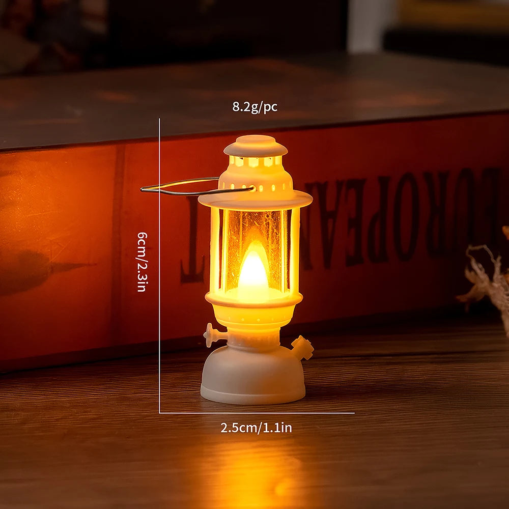 Mini Led Retro Glowing Pony Lantern Simulation Cande Light Night Light Dollhouse Miniature Kerosen Lamp Home Decor Toy Book Nook Kit Australia