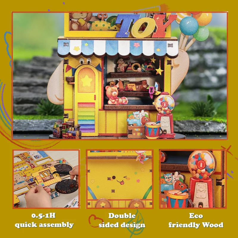 CUTEBEE Mini Store Series DIY Miniature House 3D Wooden Puzzle Toys Handmade Dollhouse Kit for TaleBox Corner Toy Store Book Nook Kit Australia