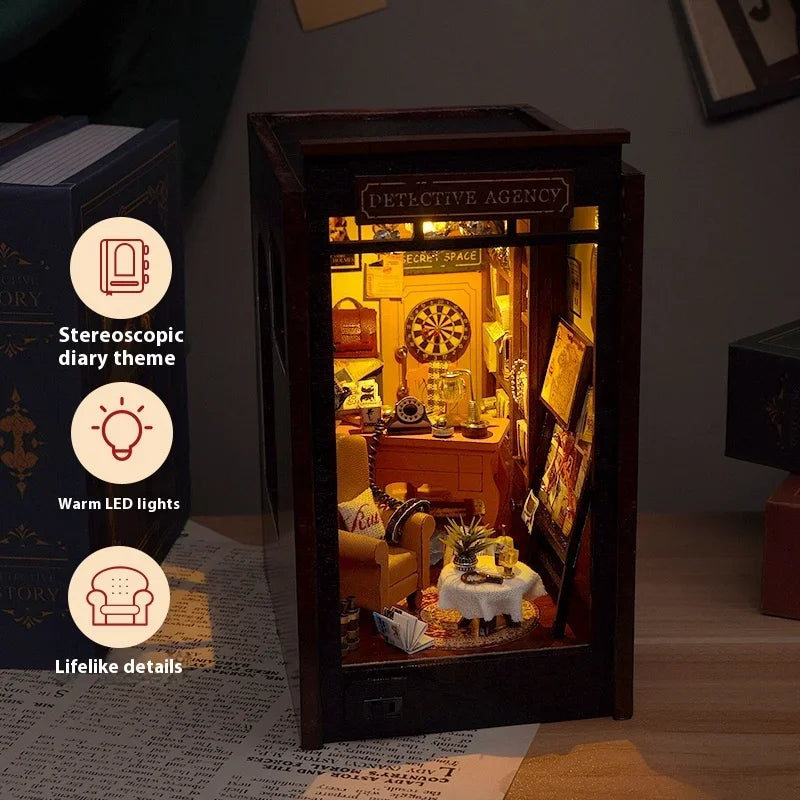 Great Detective Diary DIY book nook kit, Victorian detective study scene - view 3